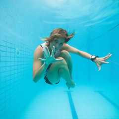 Image showing Underwater in a pool