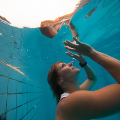 Image showing Underwater in a pool