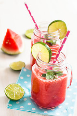 Image showing Watermelon and lime drink