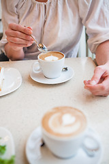 Image showing Cups of delicious coffee