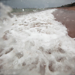 Image showing Hanko beach in Finland on a stormy day