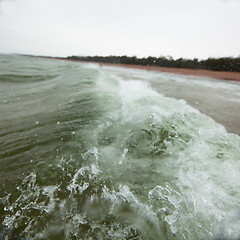 Image showing Beach and stormy water in Hanko, Finland