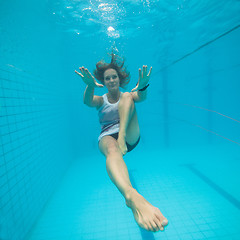 Image showing Underwater in a pool