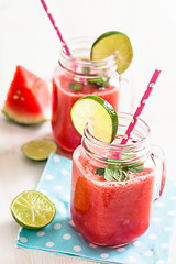 Image showing Watermelon and lime drink