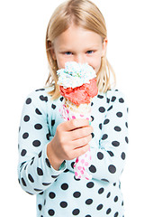 Image showing Girl holding a delicious ice cream cone