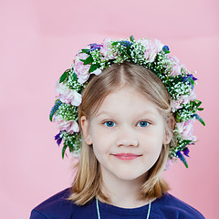 Image showing Portrait of a girl with garland