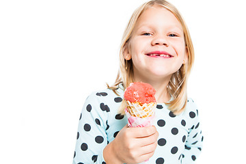 Image showing Girl with an ice cream cone