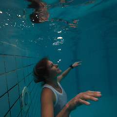 Image showing Underwater in a pool