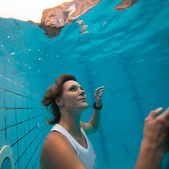 Image showing Underwater in a pool