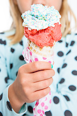 Image showing GIrl with delicious ice cream cone