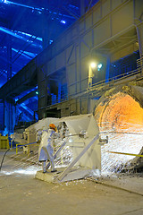 Image showing clean ladle of molten steel