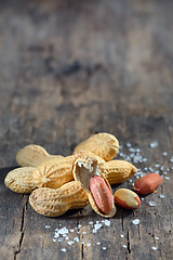 Image showing Dried peanuts in closeup