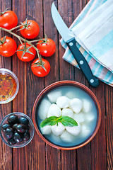 Image showing mozzarella in bowl 