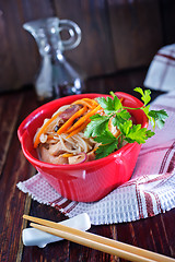 Image showing rice noodles with meat 