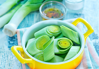 Image showing raw leek