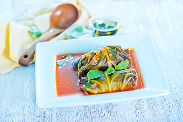 Image showing dolma with tomato sauce