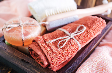 Image showing towels and soap