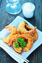 Image showing fried shrimps 