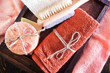 Image showing towels and soap