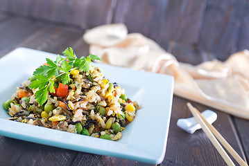 Image showing fried rice with vegetables