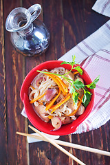 Image showing rice noodles with meat 