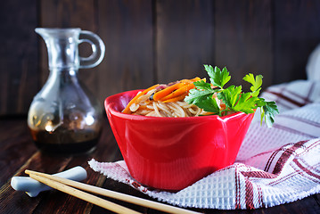 Image showing rice noodles with meat 