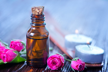 Image showing rose oil in bottle 