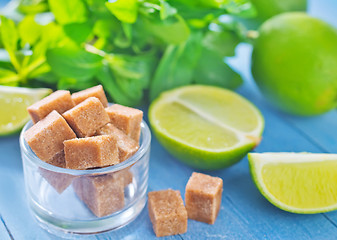 Image showing fresh limes with sugar 