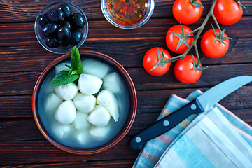 Image showing mozzarella in bowl 