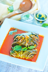 Image showing dolma with tomato sauce