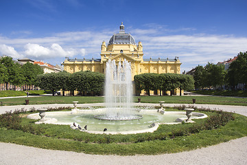 Image showing The fountain in front Art pavilion in Zagreb