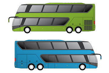 Image showing Double decker coaches