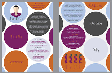 Image showing Modern resume cv design with colored dots