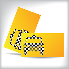 Image showing Taxi business card design with cutout car shape