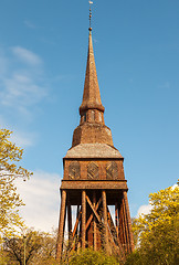 Image showing Traditional wooden Swedish Church