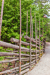 Image showing Traditional Swedish wooden fence