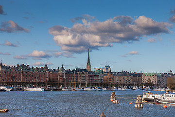 Image showing Scenic summer panorama of the old Town in Stockholm, Sweden