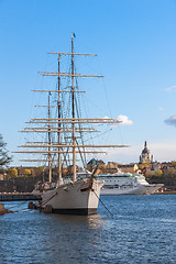 Image showing Stockholm, Sweden - April 30, 2011: Sailing vessel "Af Chapman" (constructed in 1888) on Skeppsholmen