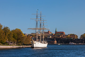 Image showing Stockholm, Sweden - April 30, 2011: Sailing vessel "Af Chapman" (constructed in 1888) on Skeppsholmen