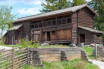 Image showing typical swedish  wooden house - farmhouse yard, stockholm