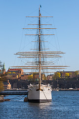 Image showing Stockholm, Sweden - April 30, 2011: Sailing vessel "Af Chapman" (constructed in 1888) on Skeppsholmen