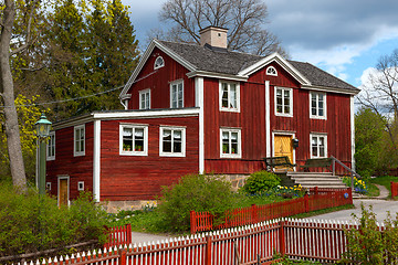 Image showing typical swedish  wooden house, stockholm