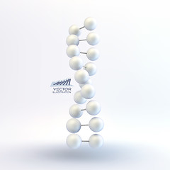 Image showing Vector illustration of dna structure in 3d. With place for text.