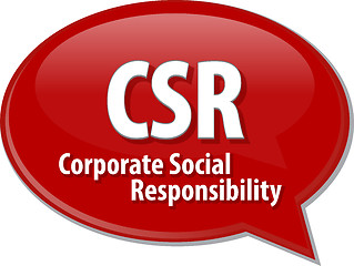 Image showing CSR acronym word speech bubble illustration