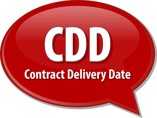 Image showing CDD acronym word speech bubble illustration