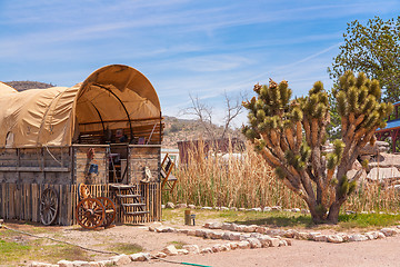 Image showing Horse barn with blue sky