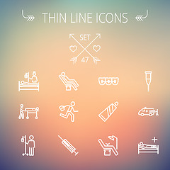 Image showing Medicine thin line icon set