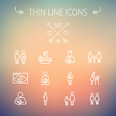 Image showing Medicine thin line icon set