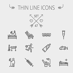 Image showing Medicine thin line icon set