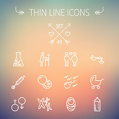 Image showing Medicine thin line icon set